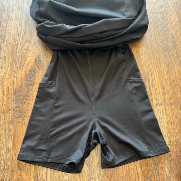 Calia Inspire Scoop Back Dress pure black SMALL skort dress athletic dress $108 - Picture 3 of 13